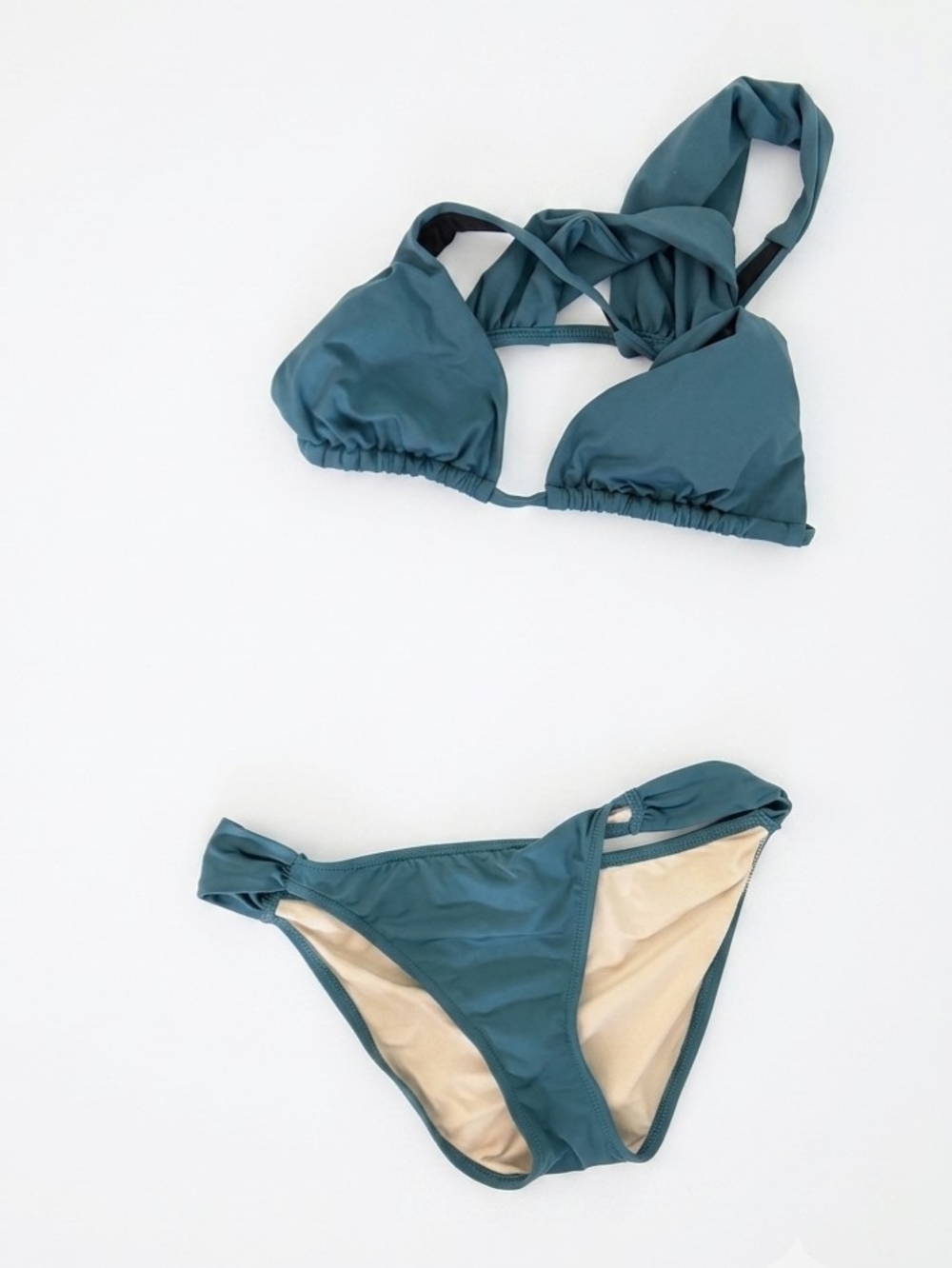 Victoria's Secret Size M Deep Teal Triangle Bikini Set